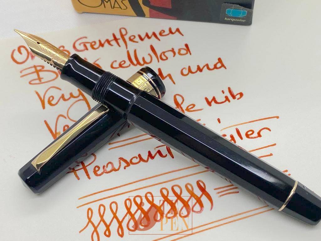 OMAS GENTLEMEN BLACK CELLULOID- FLEXIBLE NIB | Tenpen - By Letizia